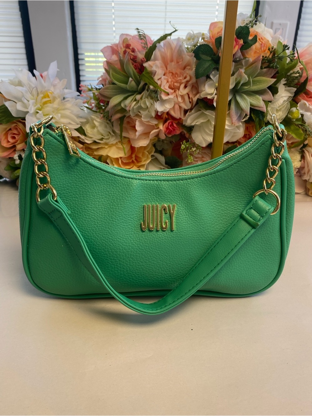 Juicy Couture Chain My Heart Pouchette Shoulder Bag Mint Green